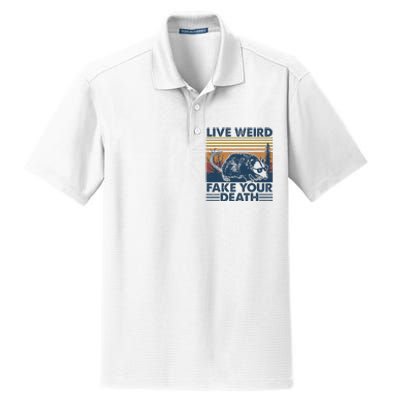 Opossum Live Weird Fake Your Death Vintage Dry Zone Grid Polo