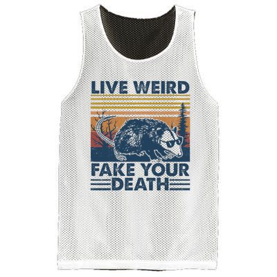 Opossum Live Weird Fake Your Death Vintage Mesh Reversible Basketball Jersey Tank