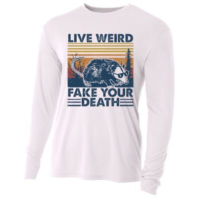 Opossum Live Weird Fake Your Death Vintage Cooling Performance Long Sleeve Crew