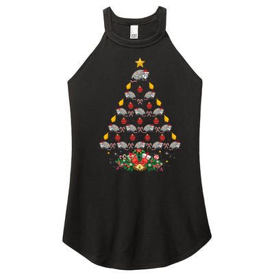 Opossum Lover Xmas Gift Matching Opossum Christmas Tree Women’s Perfect Tri Rocker Tank