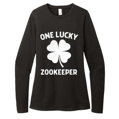 One Lucky Zookeeper St Patricks Day Green Shamrock Leaf Womens CVC Long Sleeve Shirt