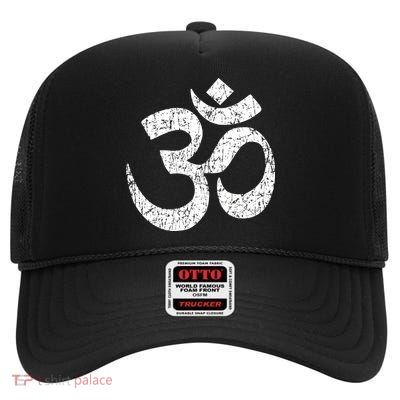 OM AUM Buddhist Zen YOGA Hindu India High Crown Mesh Back Trucker Hat