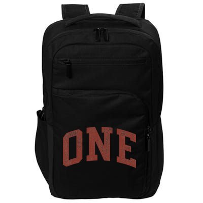 One Minimalist 1st Birthday Design 1-Year-Old Impact Tech Backpack