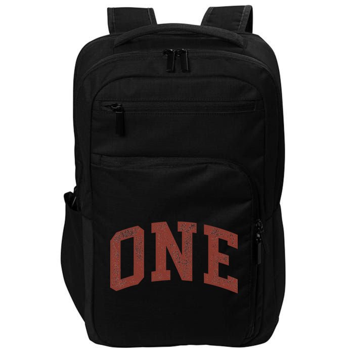 One Minimalist 1st Birthday Design 1-Year-Old Impact Tech Backpack