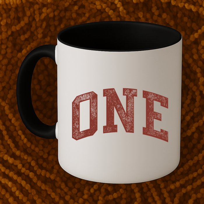 One Minimalist 1st Birthday Design 1-Year-Old Mug