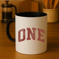 One Minimalist 1st Birthday Design 1-Year-Old Mug