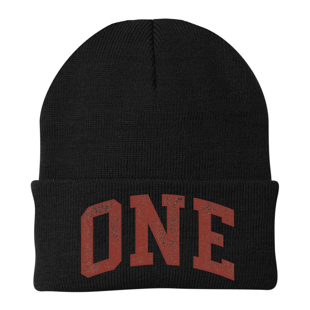 One Minimalist 1st Birthday Design 1-Year-Old Beanie