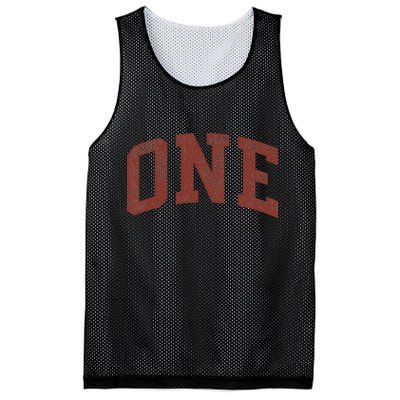 One Minimalist 1st Birthday Design 1-Year-Old Mesh Reversible Basketball Jersey Tank