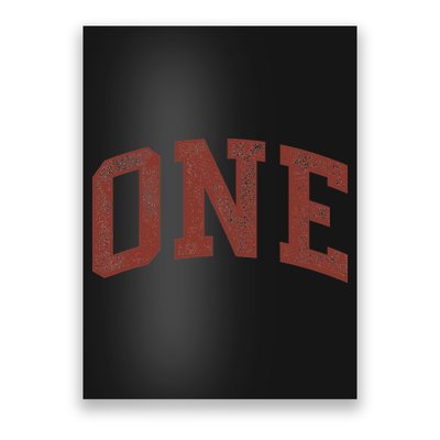 One Minimalist 1st Birthday Design 1-Year-Old Poster