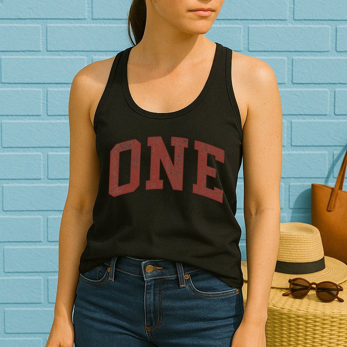 One Minimalist 1st Birthday Design 1-Year-Old Womens Tank Top