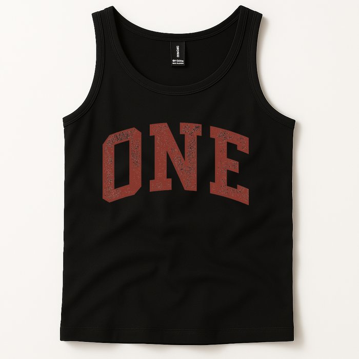 One Minimalist 1st Birthday Design 1-Year-Old Tank Top