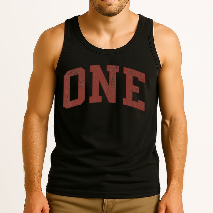 One Minimalist 1st Birthday Design 1-Year-Old Tank Top