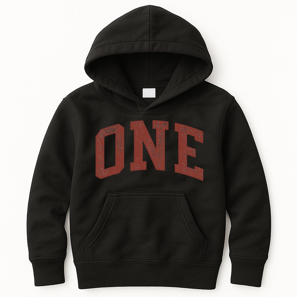 One Minimalist 1st Birthday Design 1-Year-Old Kids Hoodie