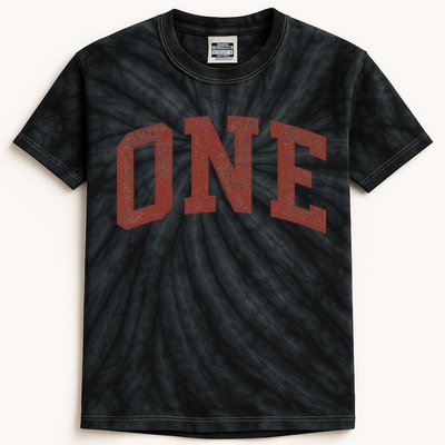 One Minimalist 1st Birthday Design 1-Year-Old Kids Tie-Dye T-Shirt