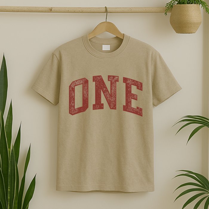 One Minimalist 1st Birthday Design 1-Year-Old T-Shirt