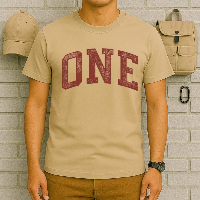 One Minimalist 1st Birthday Design 1-Year-Old T-Shirt