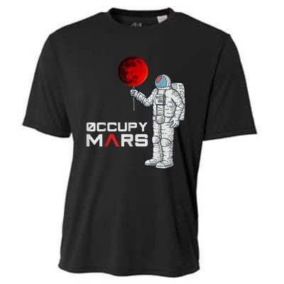 Occupy Mars Astronaut Funny Gift Cooling Performance Crew T-Shirt