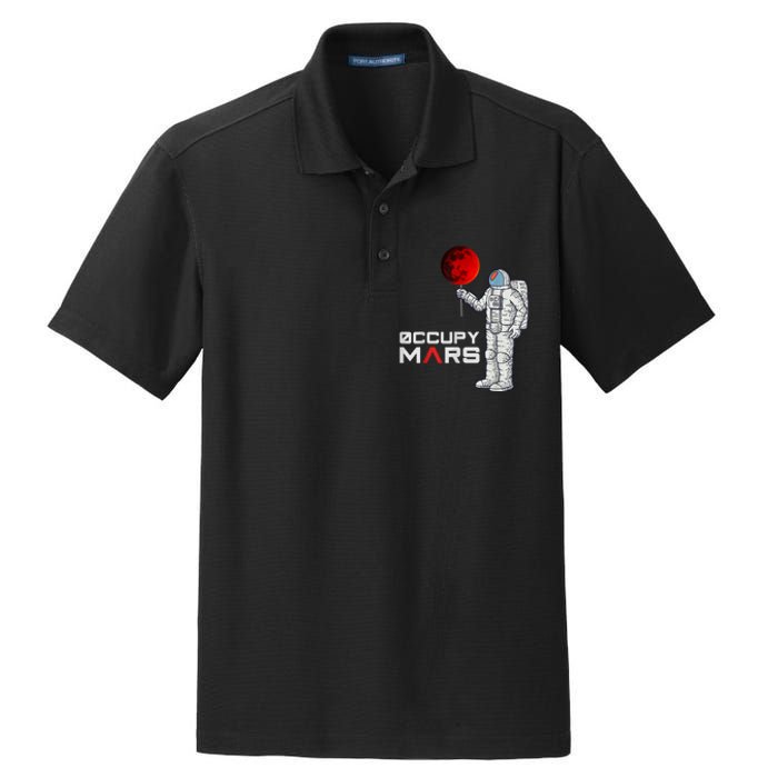 Occupy Mars Astronaut Funny Gift Dry Zone Grid Polo