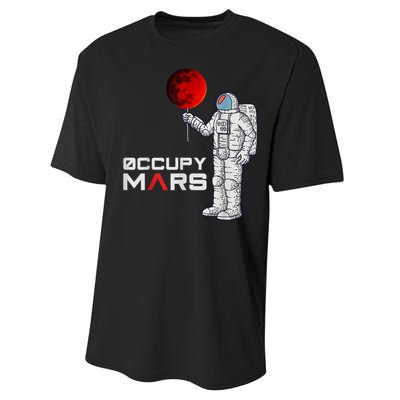 Occupy Mars Astronaut Funny Gift Performance Sprint T-Shirt