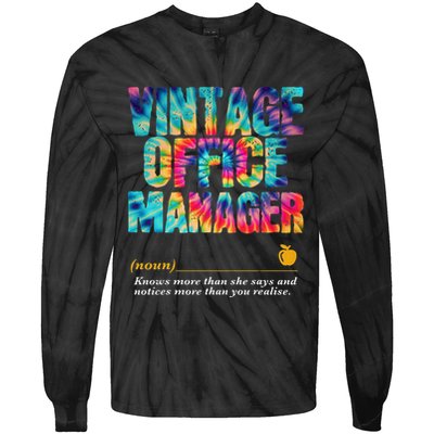 Office Manager Appreciation Week Back To School Tie-Dye Long Sleeve Shirt