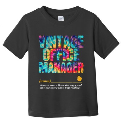 Office Manager Appreciation Week Back To School Toddler T-Shirt