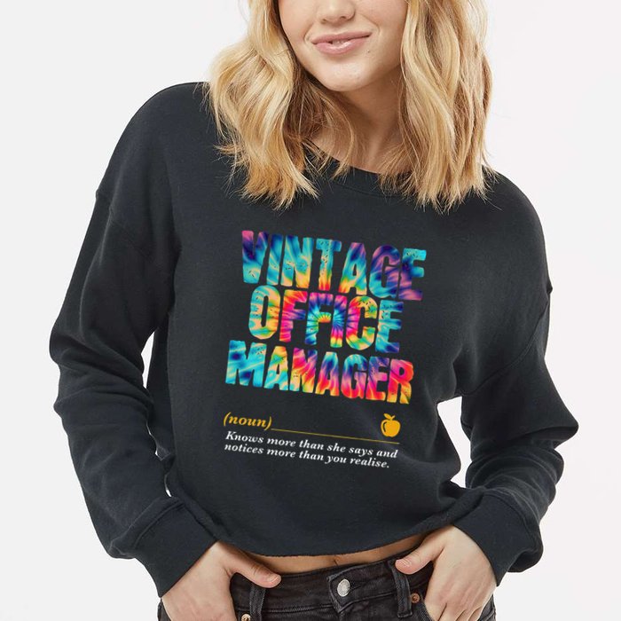 Office Manager Appreciation Week Back To School Cropped Pullover Crew