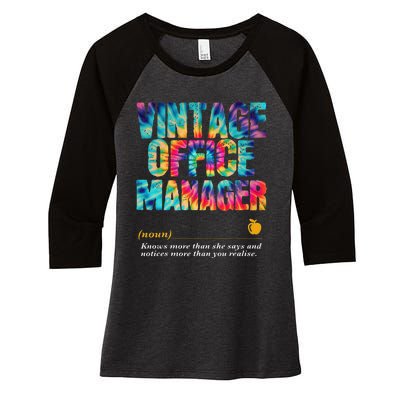 Office Manager Appreciation Week Back To School Women's Tri-Blend 3/4-Sleeve Raglan Shirt