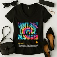 Office Manager Appreciation Week Back To School Women's V-Neck T-Shirt