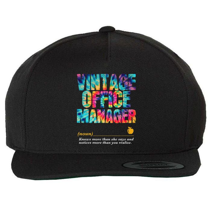 Office Manager Appreciation Week Back To School Wool Snapback Cap