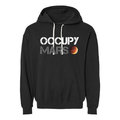 Occupy Mars Astronomy Space Explorer Rocket Science Garment-Dyed Fleece Hoodie