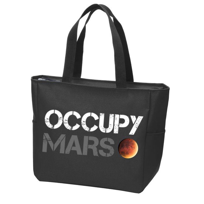 Occupy Mars Astronomy Space Explorer Rocket Science Zip Tote Bag
