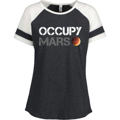 Occupy Mars Astronomy Space Explorer Rocket Science Enza Ladies Jersey Colorblock Tee