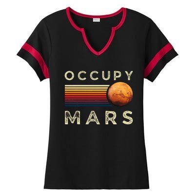 Occupy Mars Astronomy Space Explorer Ladies Halftime Notch Neck Tee