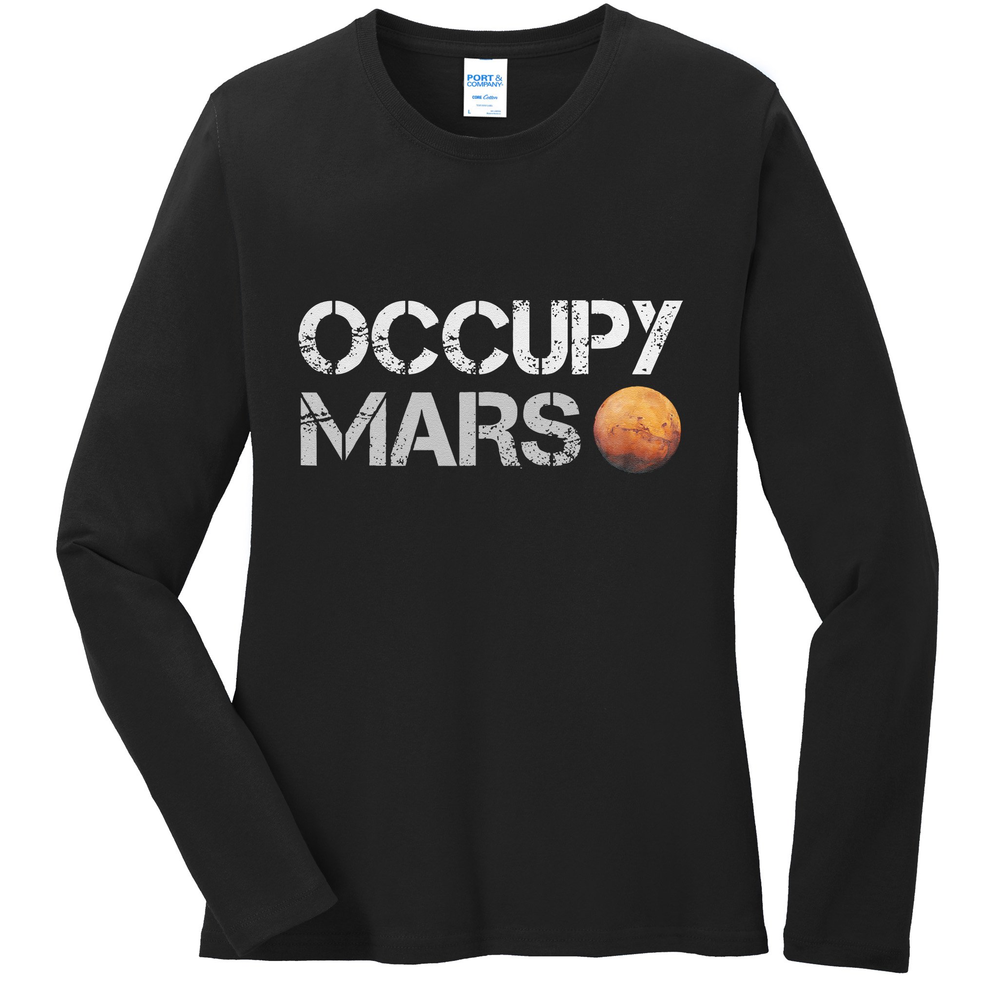 Occupy Mars Astronomy Space Explorer Ladies Long Sleeve Shirt