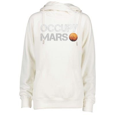 Occupy Mars Astronomy Space Explorer Womens Funnel Neck Pullover Hood