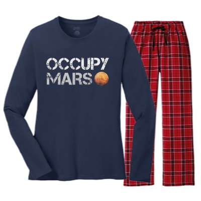 Occupy Mars Astronomy Space Explorer Women's Long Sleeve Flannel Pajama Set 