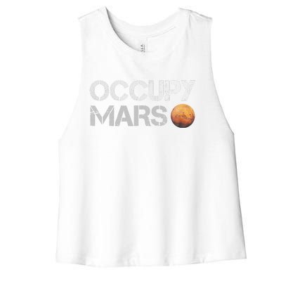 Occupy Mars Astronomy Space Explorer Women's Racerback Cropped Tank