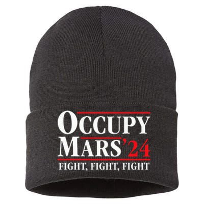 Occupy Mars Astronomy Space Fight Fight Fight Sustainable Knit Beanie