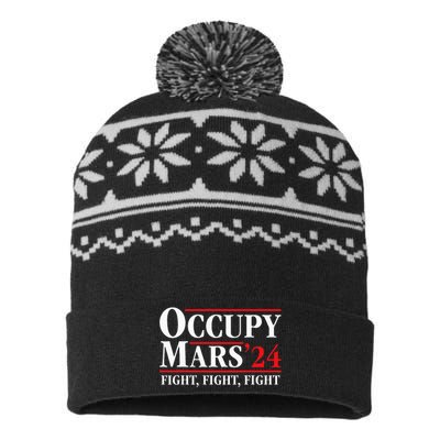 Occupy Mars Astronomy Space Fight Fight Fight USA-Made Snowflake Beanie