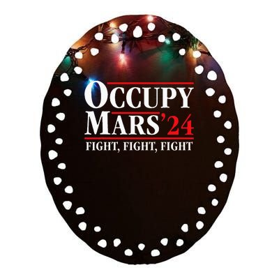 Occupy Mars Astronomy Space Fight Fight Fight Ceramic Oval Ornament