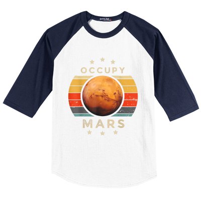 Occupy Mars Astronomy Space Explorer Baseball Sleeve Shirt