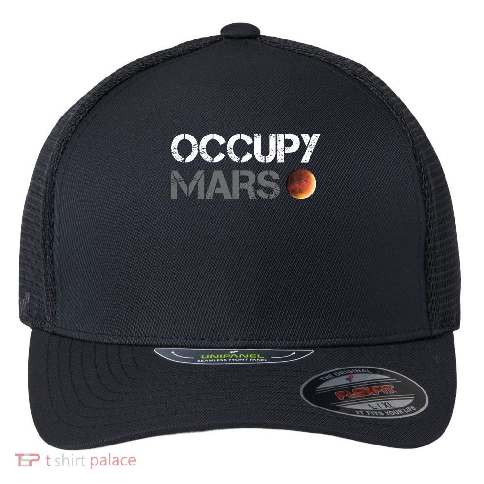Occupy Mars Astronomy Space Explorer Rocket Science Flexfit Unipanel Trucker Cap