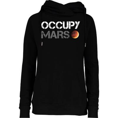 Occupy Mars Astronomy Space Explorer Rocket Science Womens Funnel Neck Pullover Hood