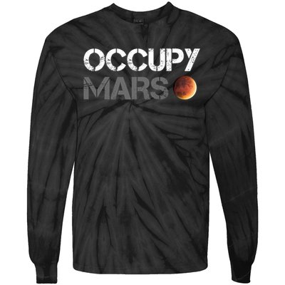 Occupy Mars Astronomy Space Explorer Rocket Science Tie-Dye Long Sleeve Shirt