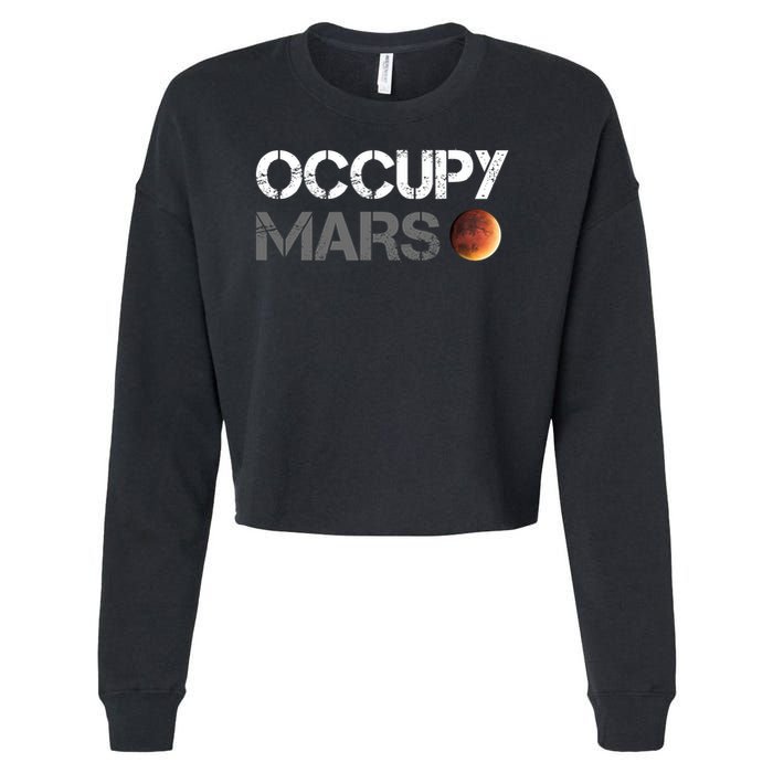 Occupy Mars Astronomy Space Explorer Rocket Science Cropped Pullover Crew