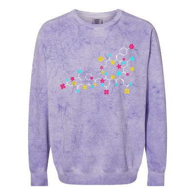 Oxytocin Molecule And Flowers Love Hormone Chemistry Design Colorblast Crewneck Sweatshirt