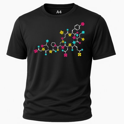 Oxytocin Molecule And Flowers Love Hormone Chemistry Design Cooling Performance Crew T-Shirt