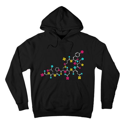 Oxytocin Molecule And Flowers Love Hormone Chemistry Design Hoodie