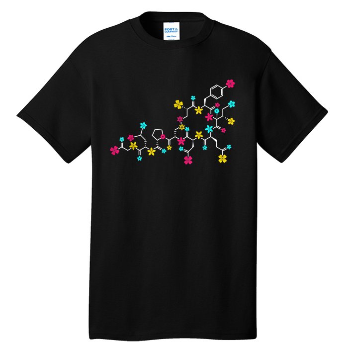 Oxytocin Molecule And Flowers Love Hormone Chemistry Design Tall T-Shirt