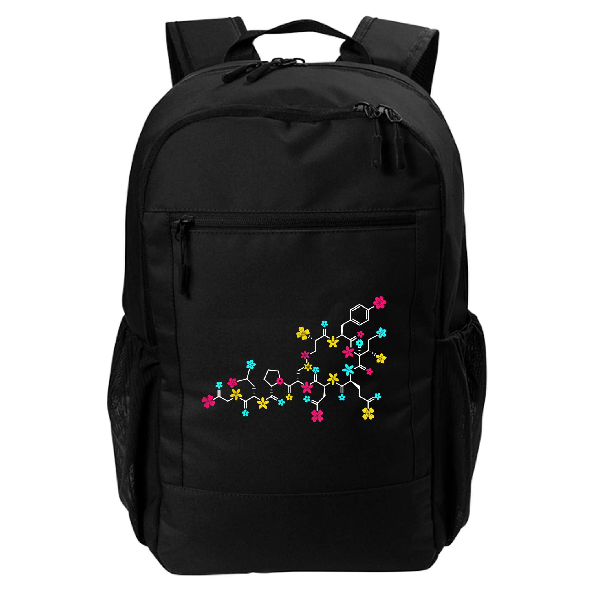 Oxytocin Molecule And Flowers Love Hormone Chemistry Design Backpack